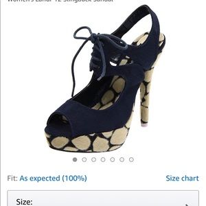 Fahrenheit Landi-12 Slingback Heel Blue Giraffe
